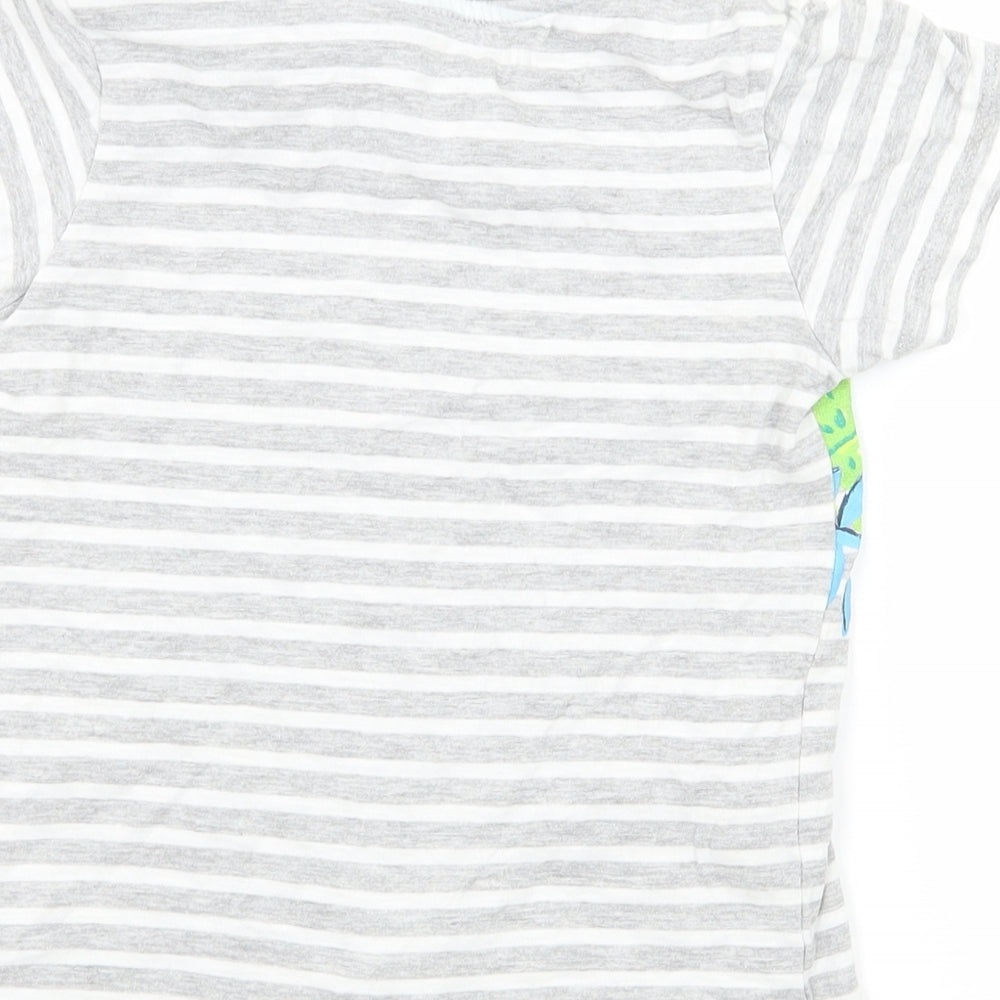 Matalan Boys Grey Striped Jersey Basic T-Shirt Size 3-4 Years  - Crocodile
