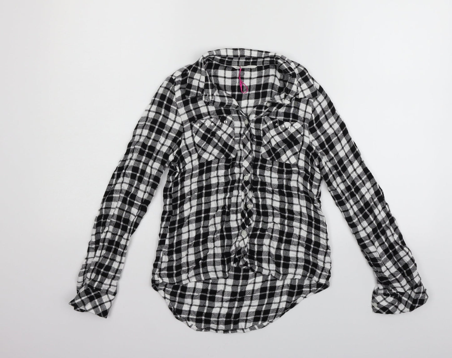 Matalan Girls Black Striped  Basic Button-Up Size 10 Years