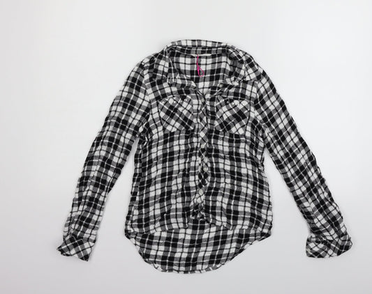 Matalan Girls Black Striped  Basic Button-Up Size 10 Years