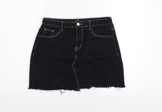 Misguided Womens Black   Flare Skirt Size 12