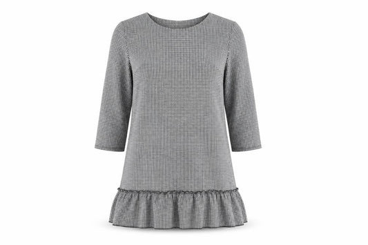 vivi fashion Womens Black Check  Fit & Flare  Size M
