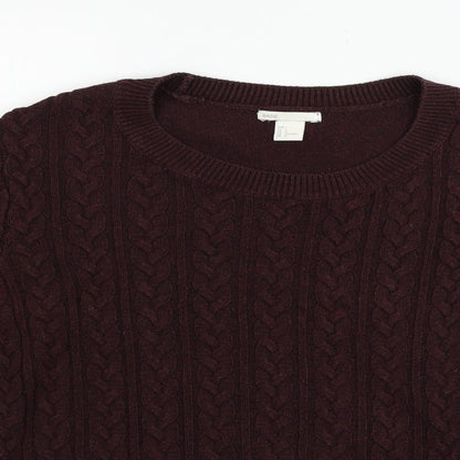 Preloved H&M Womens Purple   Pullover Jumper Size L - Detail