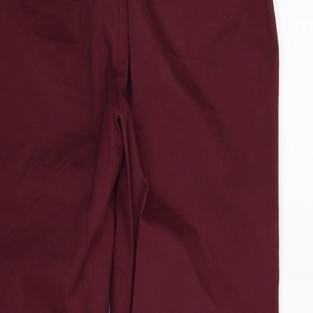 Matalan Womens Red Houndstooth  Trousers  Size 34 in L30 in