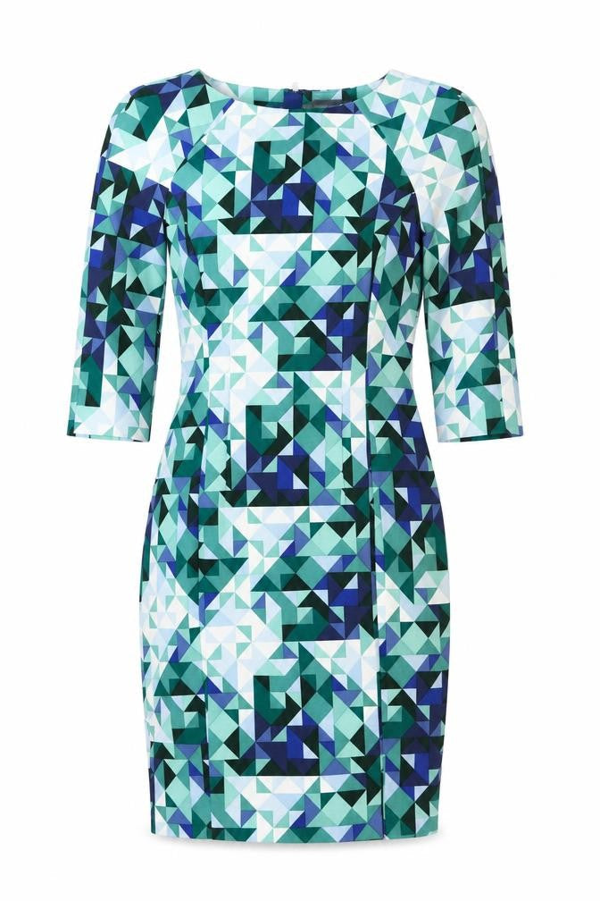 H&M Womens Green Geometric  Bodycon  Size 36