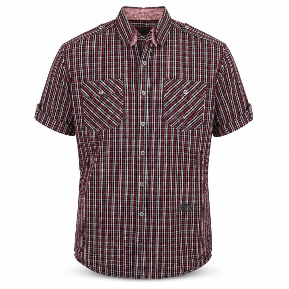 Soviet Mens Red Check   Button-Up Size L