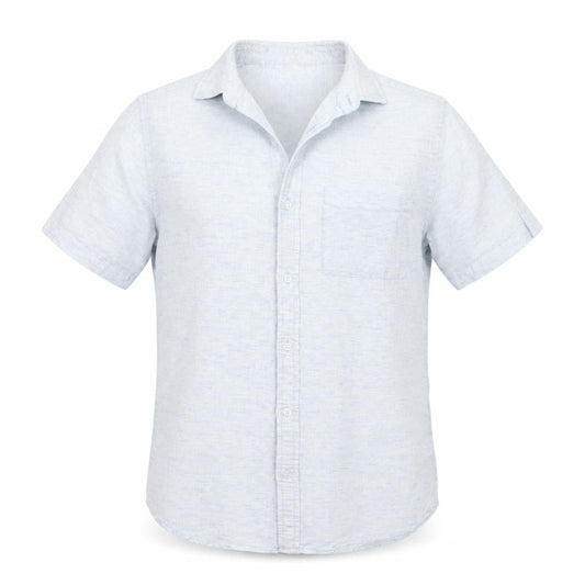 Front view of New Look men’s blue button-up, size XS