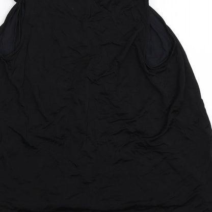 Brand and care label for Marks & Spencer women’s black basic blouse, size UK 12