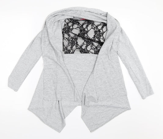 Miss Sassy Womens Grey   Cardigan Jumper Size M  - Waterfall Cardigan