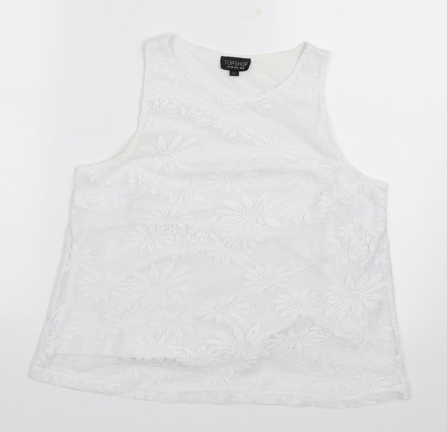 Topshop Womens White   Basic Tank Size 10
