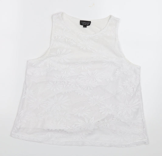 Topshop Womens White   Basic Tank Size 10