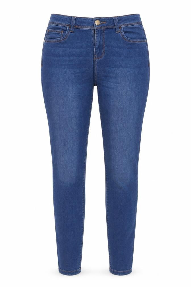 Denim & Co. Womens Blue  Denim Straight Jeans Size 8 L31 in