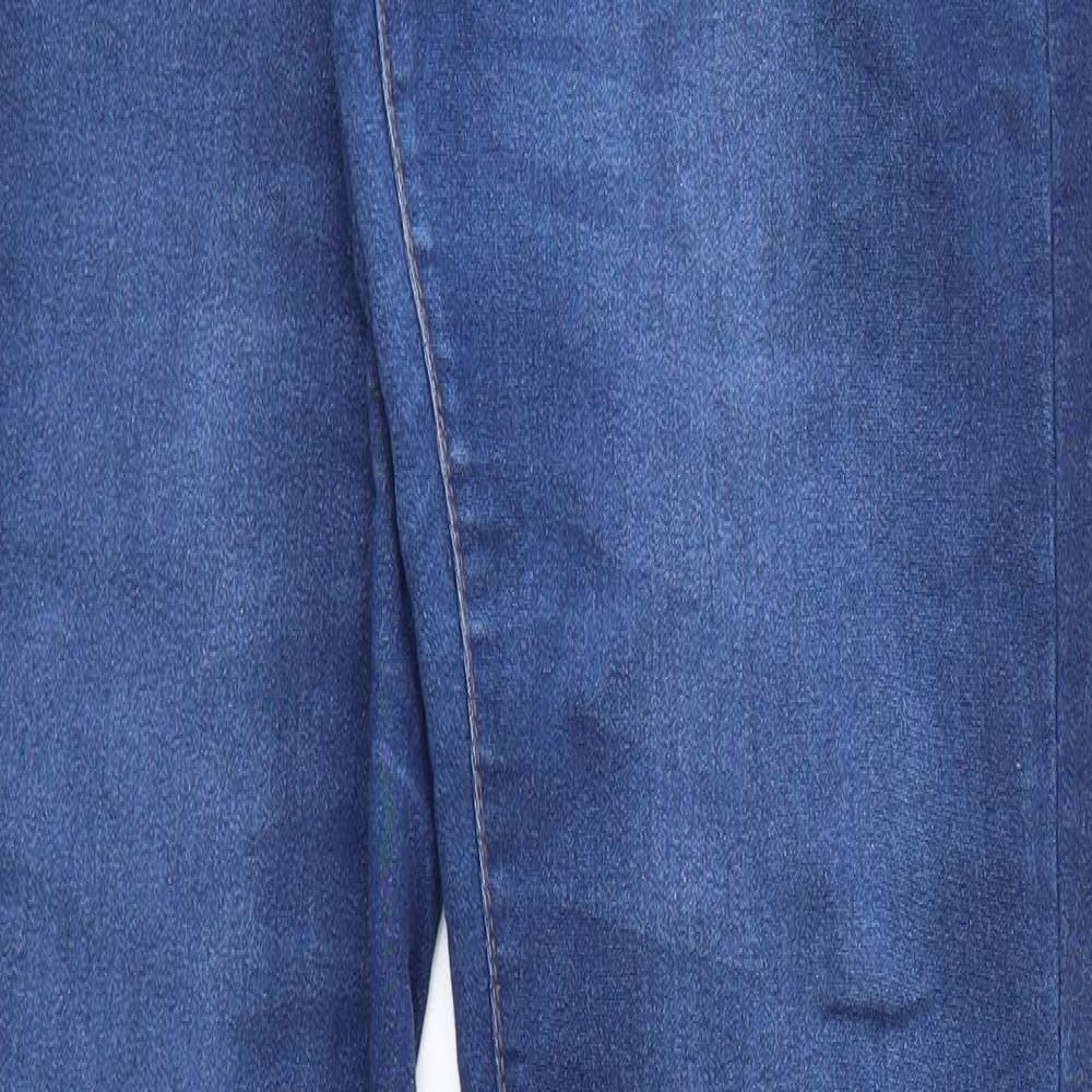 Denim & Co. Womens Blue  Denim Straight Jeans Size 8 L31 in