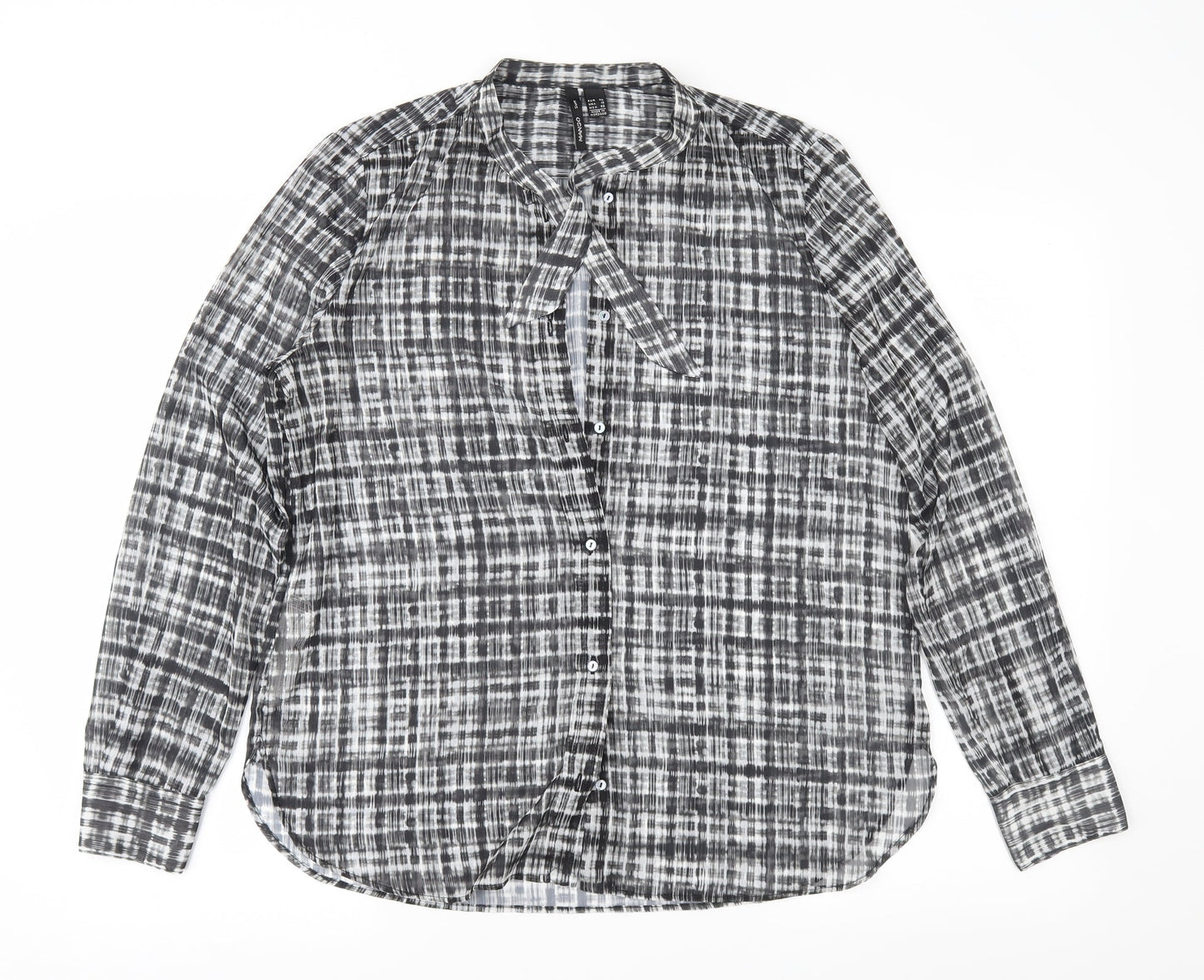 Mango Womens Grey Check  Basic Blouse Size XL