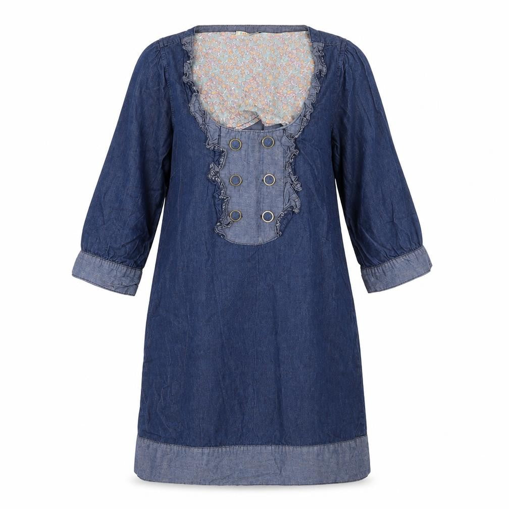 Denim & Co. Womens Blue  Denim Shift  Size 10
