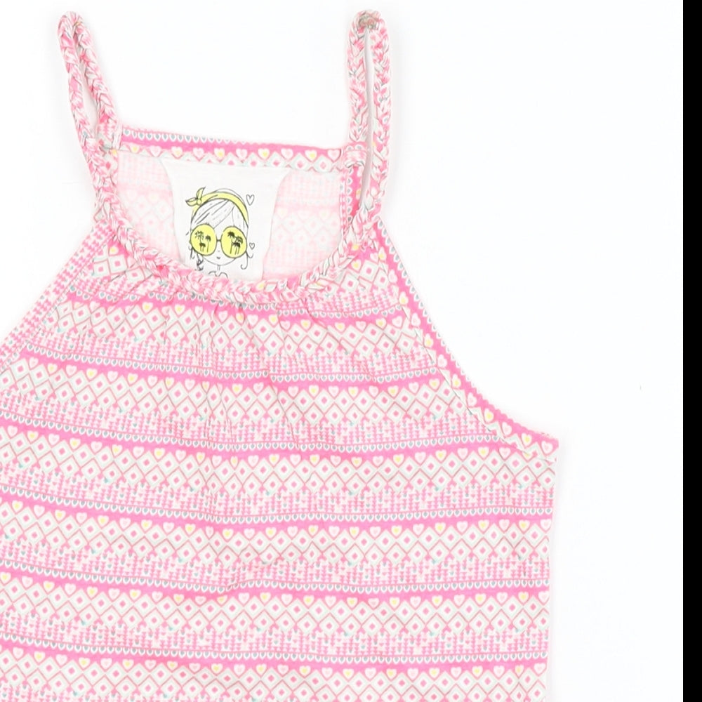Young Dimension Girls Pink Geometric  Camisole Tank Size 4-5 Years