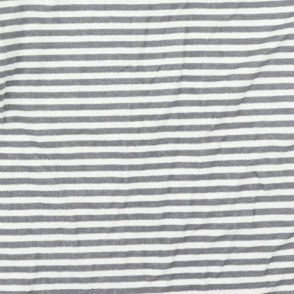 Preloved NEXT Womens Grey Striped  Basic T-Shirt Size 8  - Christmas - Label