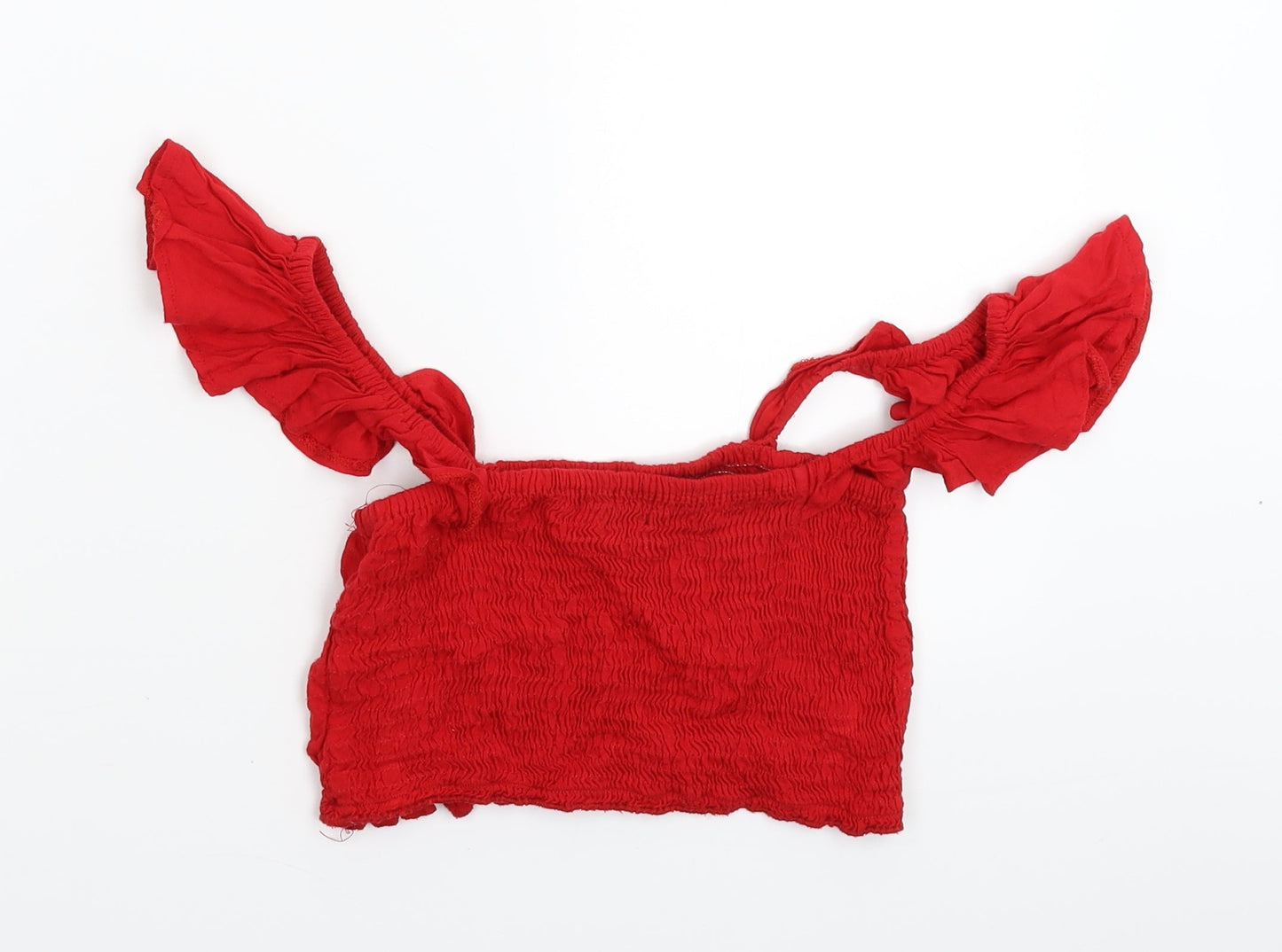 PRETTYLITTLETHING Womens Red   Cropped T-Shirt Size 6