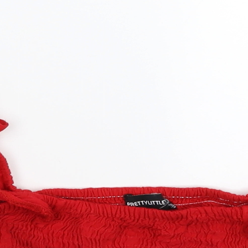 PRETTYLITTLETHING Womens Red   Cropped T-Shirt Size 6