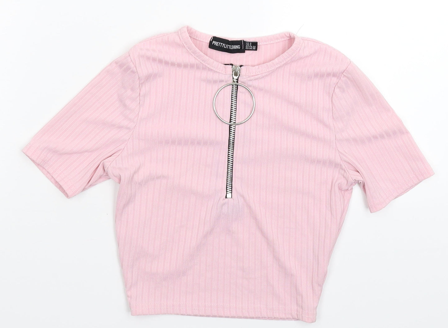 PRETTYLITTLETHING Womens Pink   Basic T-Shirt Size 4