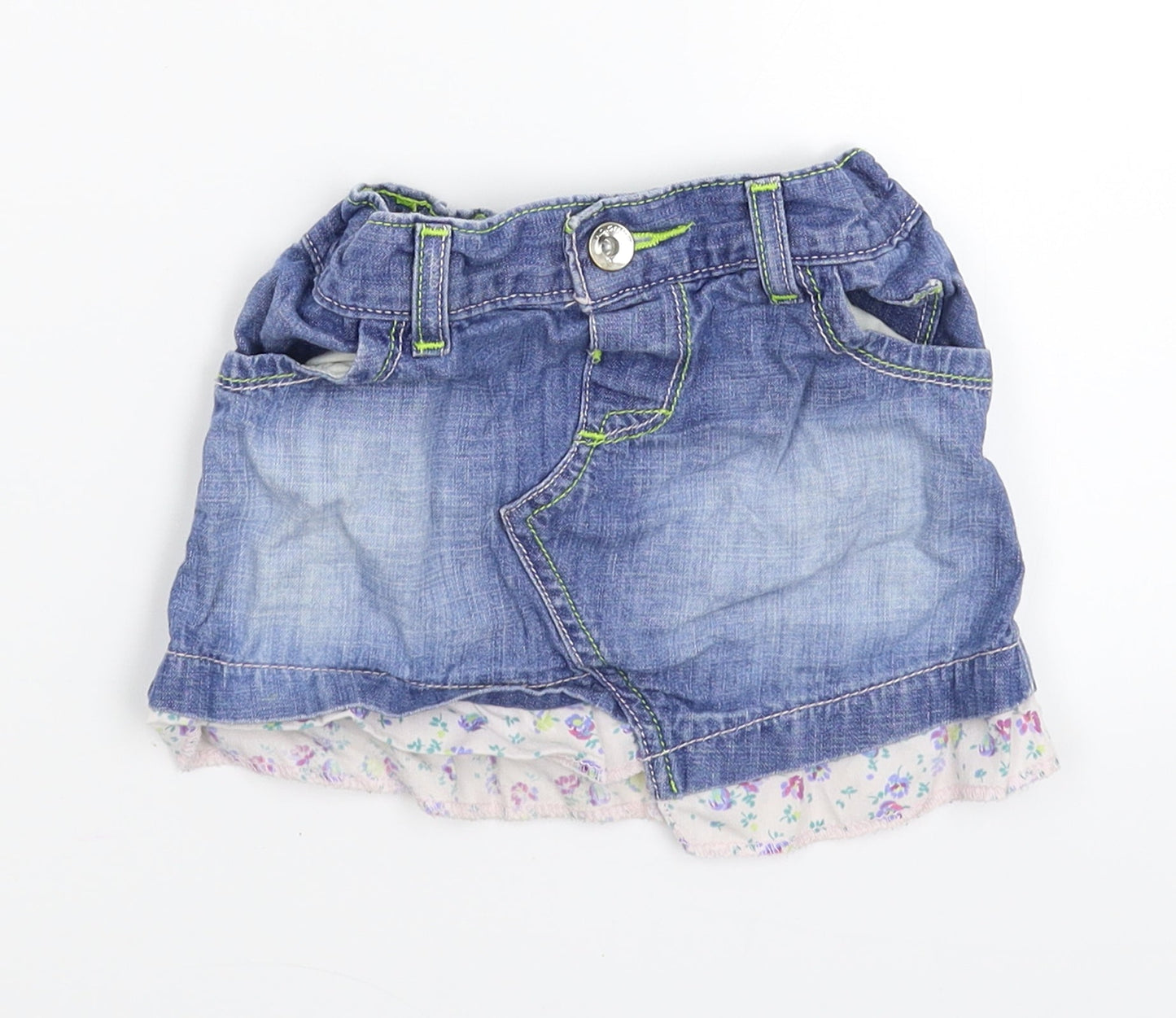 Marks and Spencer Girls Blue  Denim A-Line Skirt Size 2 Years