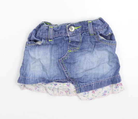 Marks and Spencer Girls Blue  Denim A-Line Skirt Size 2 Years