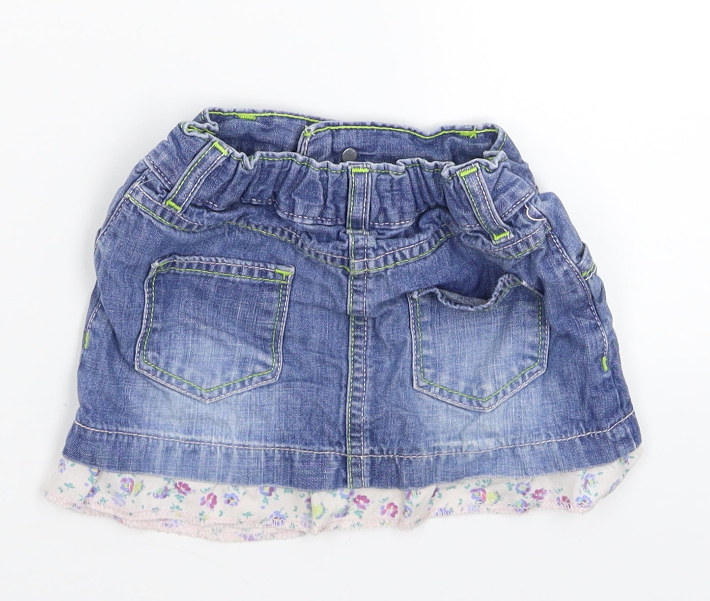 Marks and Spencer Girls Blue  Denim A-Line Skirt Size 2 Years