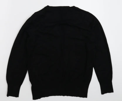 Back view of Preworn women’s black jumper, size UK 10