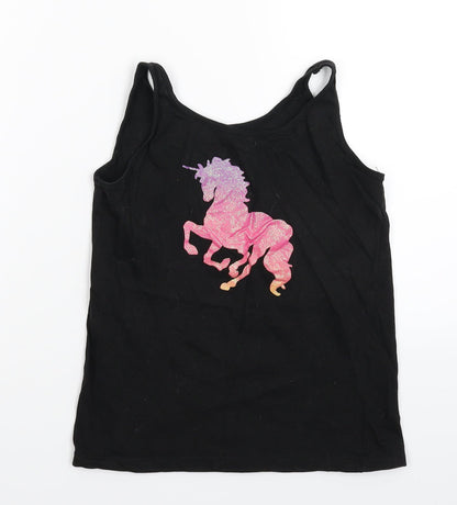 Additional front view of Primark girls’ black basic tank, size 10-11, years