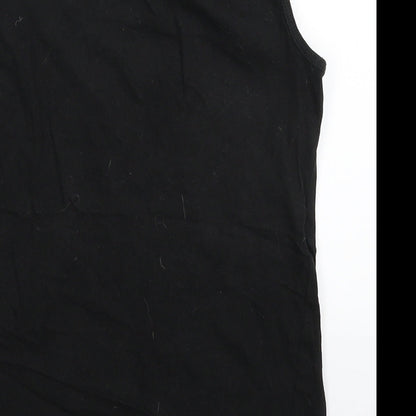 Brand and care label for Primark girls’ black basic tank, size 10-11, years