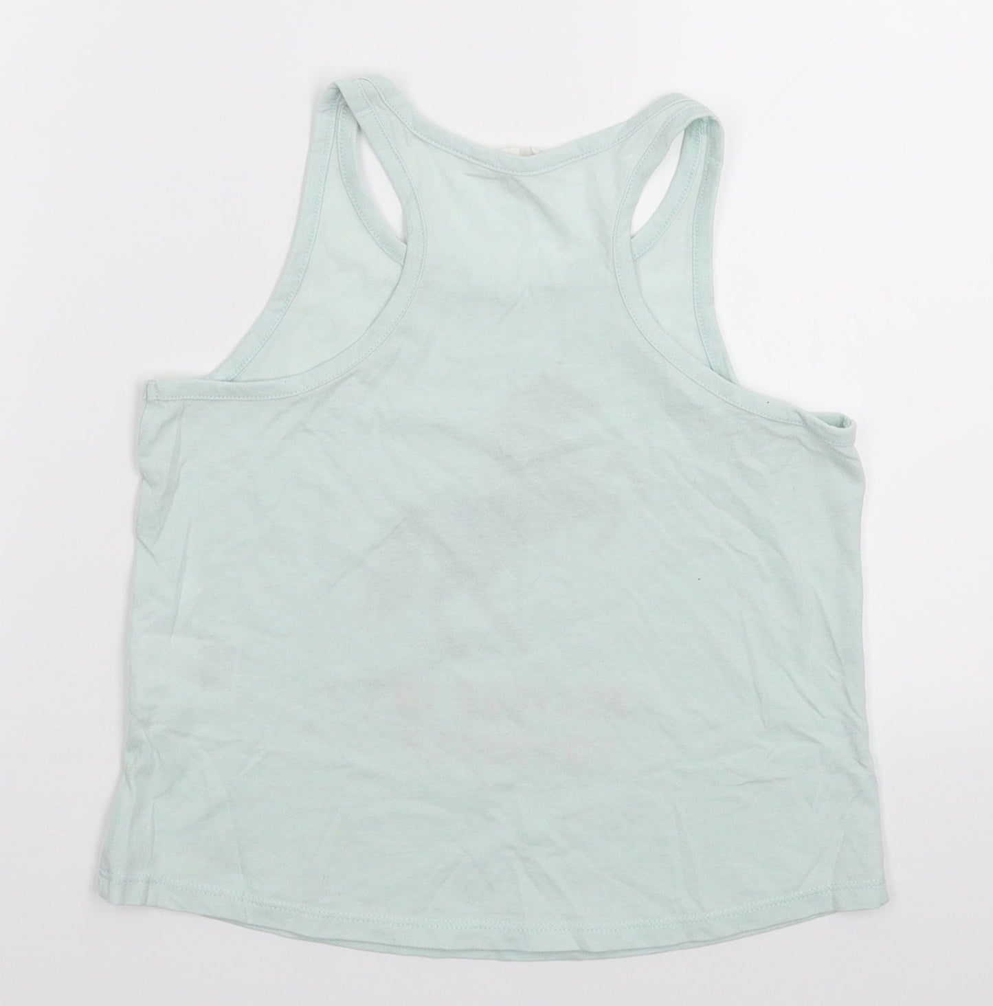 H&M Girls Green   Basic Tank Size 9-10 Years