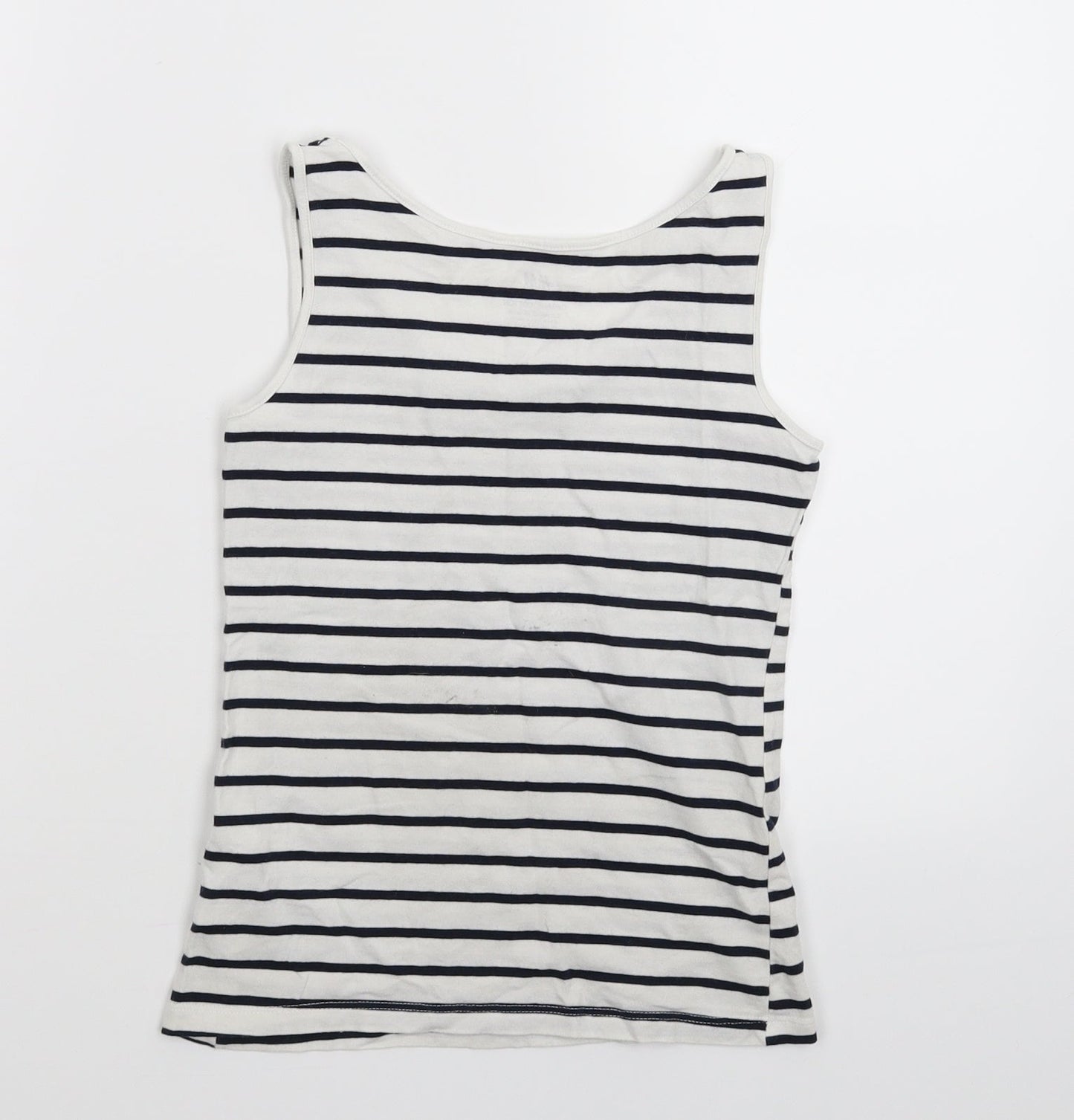 H&M Girls White Striped  Basic Tank Size 11-12 Years