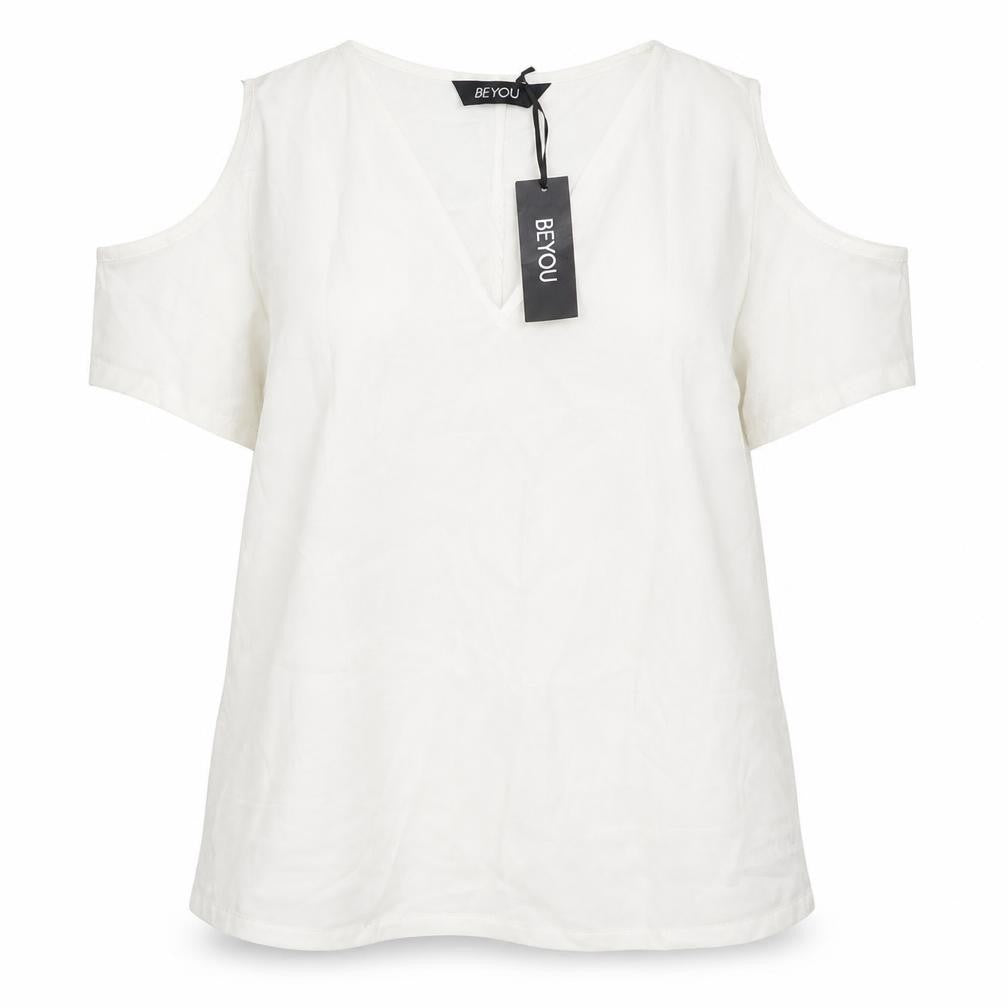 beyou Womens White   Basic Blouse Size M