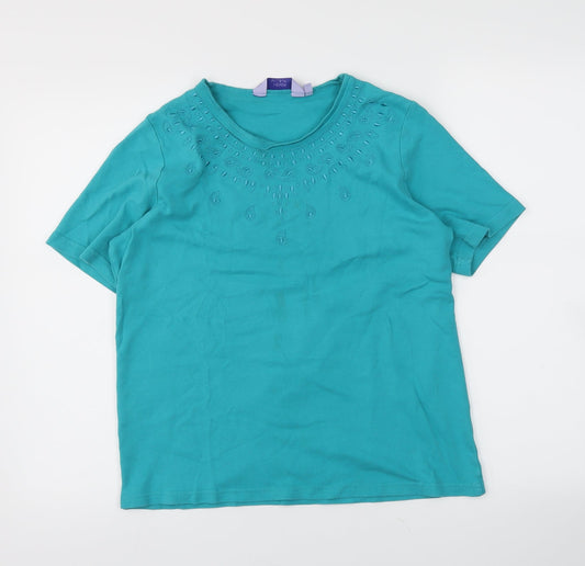 Honor Womens Green   Basic T-Shirt Size 14