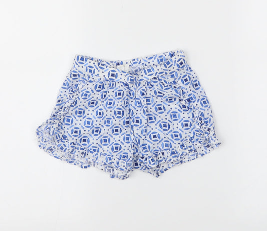 H&M Girls Blue Batik  Cropped Trousers Size 12-18 Months