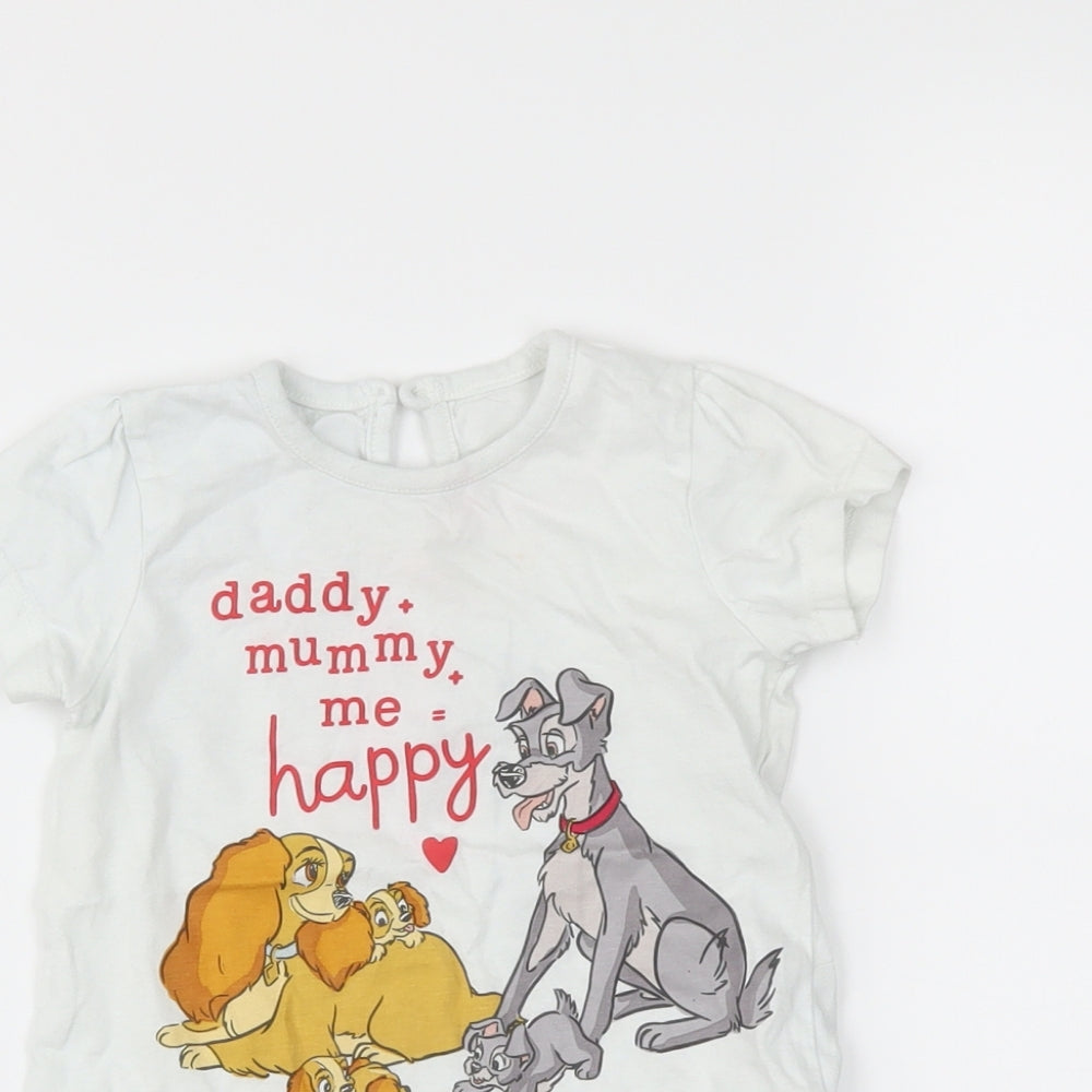 George Girls White   Basic T-Shirt Size 12-18 Months