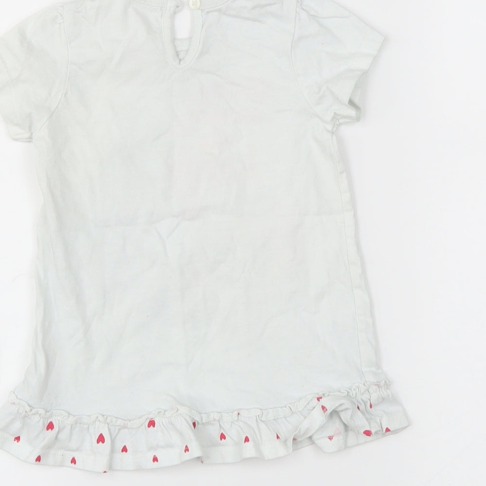 George Girls White   Basic T-Shirt Size 12-18 Months