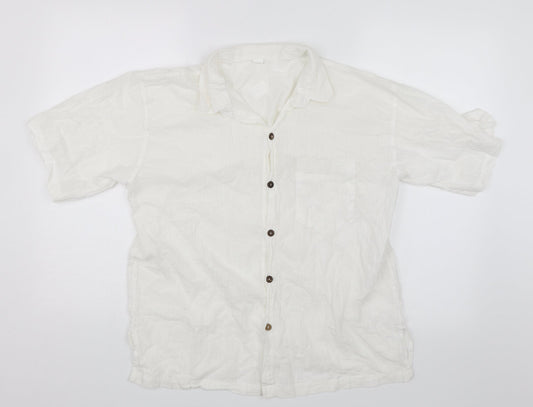 Preworn Womens White   Basic Button-Up Size XL