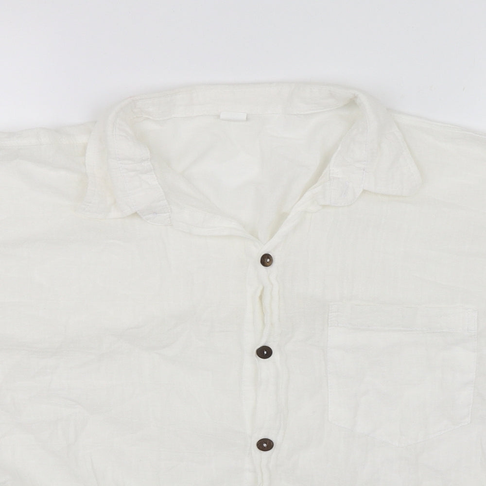 Preworn Womens White   Basic Button-Up Size XL
