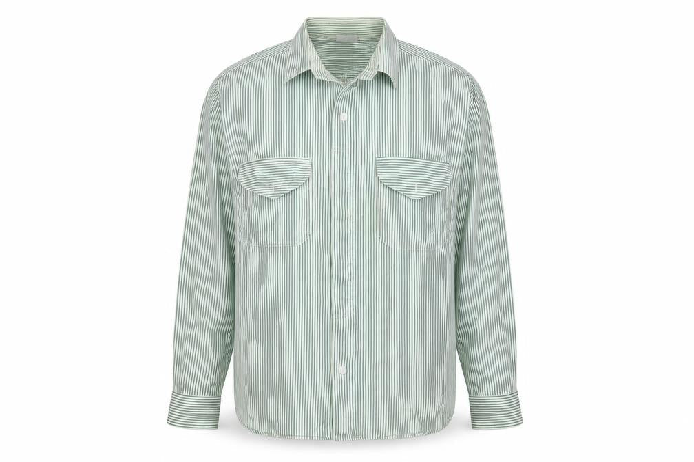 INL Womens Green Striped  Basic Button-Up Size 12