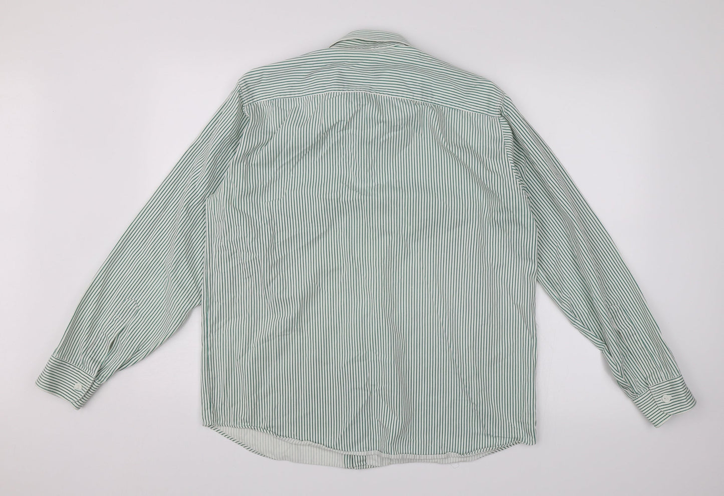INL Womens Green Striped  Basic Button-Up Size 12
