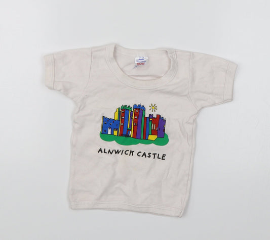 Preworn Baby White   Basic T-Shirt Size 18-24 Months  - Alnwick Castle