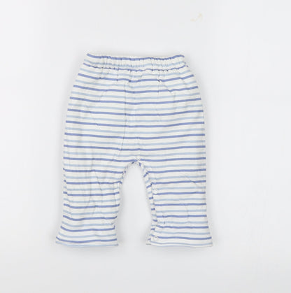 Additional front view of Stomp Baby White Striped sweatpants, size 3-6, Months