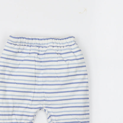 Close-up detail of Stomp Baby White Striped sweatpants, size 3-6, Months