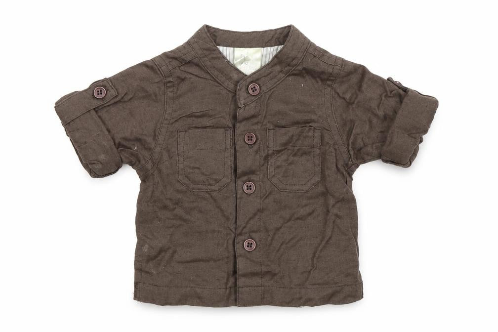 Tiny Ted Baby Brown   Basic Button-Up Size 0-3 Months