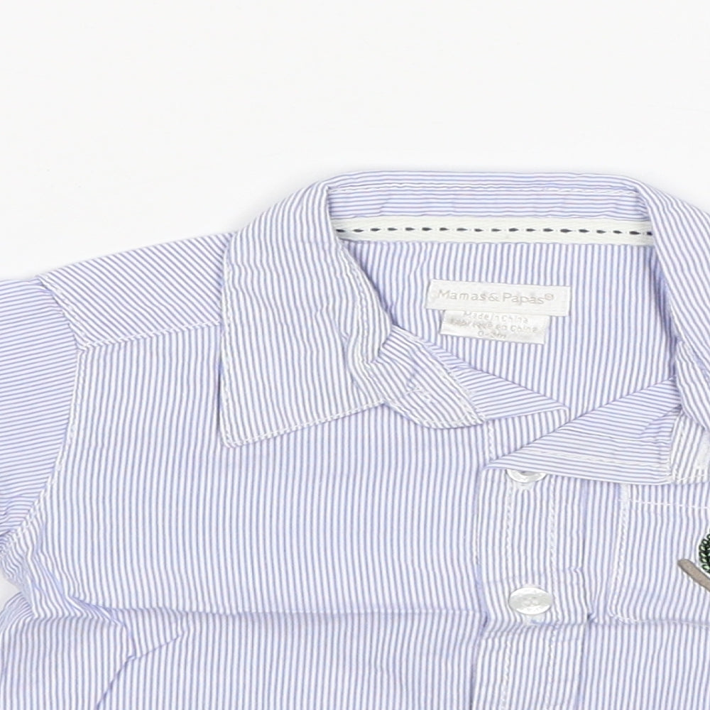 mamas & papas Baby Blue Striped  Basic Button-Up Size 0-3 Months