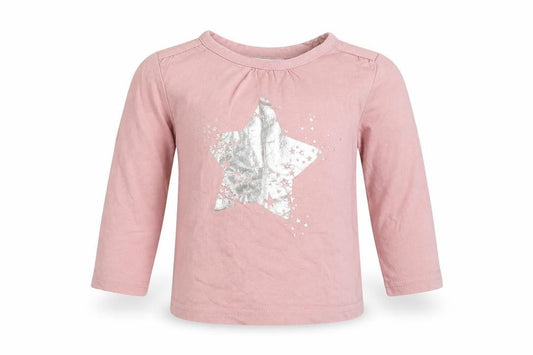 Front view of Next Baby Pink Jersey T-Shirt, size 3-6, Months - Star