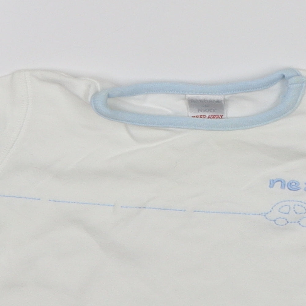 NEXT Baby White   Basic T-Shirt Size 0-3 Months  - Car