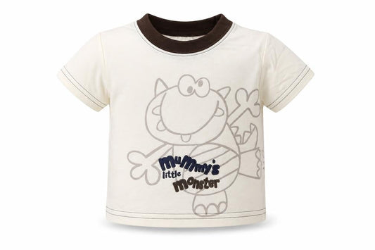 Front view of George Baby White Basic T-Shirt, size 0-3, Months - Mummy's little monster