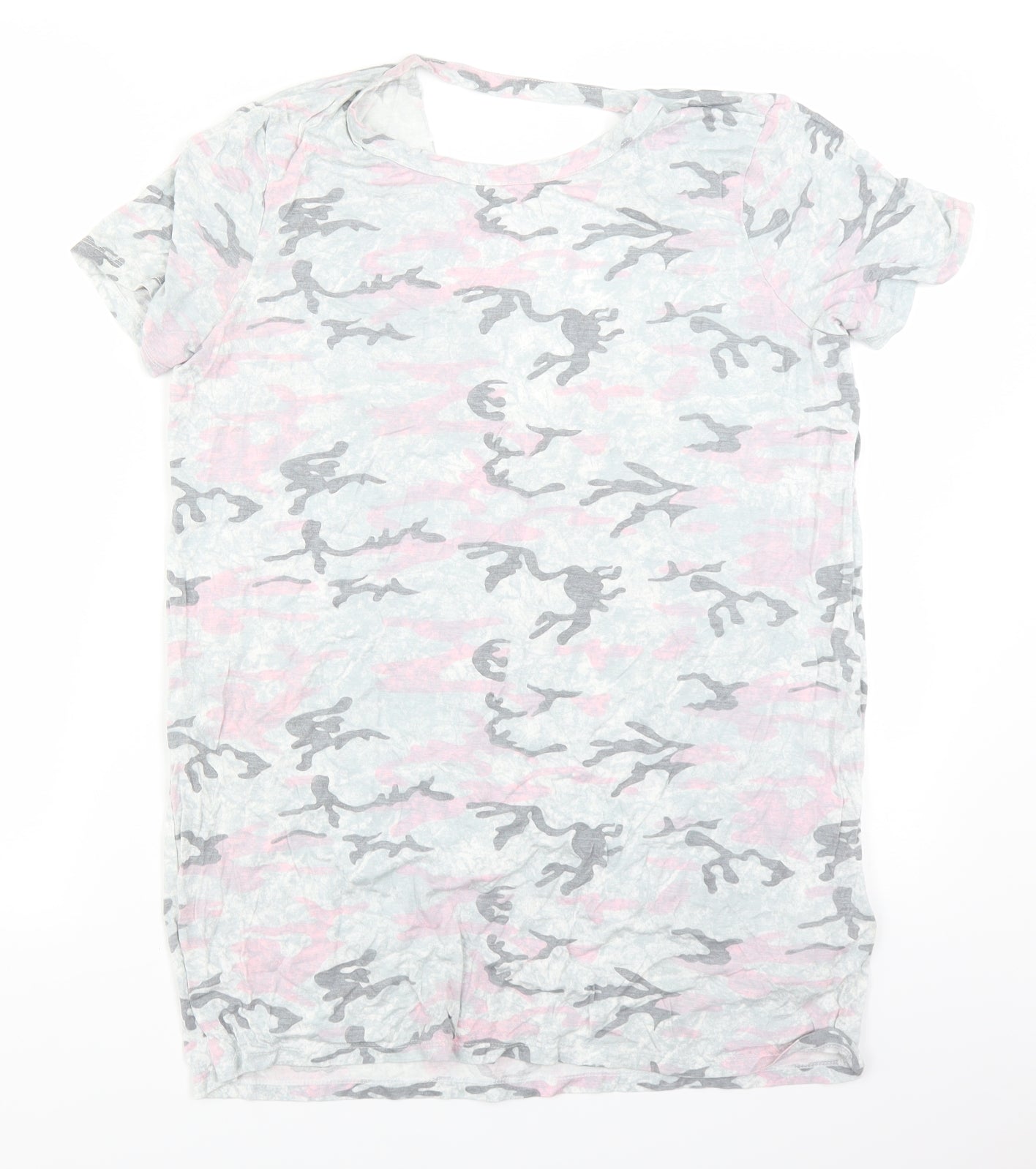 New Look Womens Grey Camouflage  Basic T-Shirt Size 10