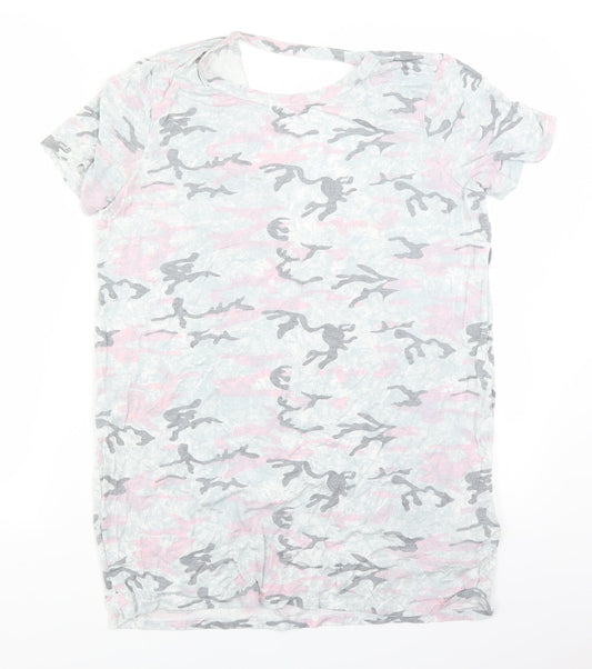 New Look Womens Grey Camouflage  Basic T-Shirt Size 10